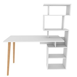 Hanah Home Mesa de Estudio Blanca Moderna 133x55x146.4 cm